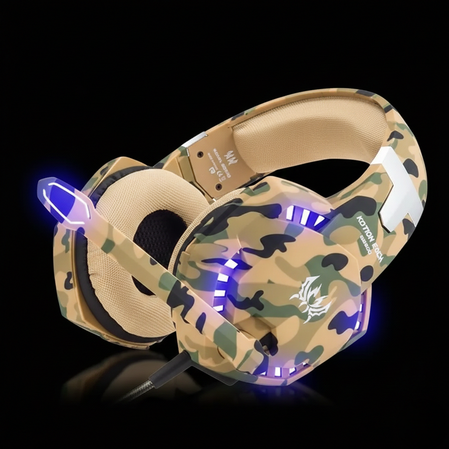 Kotion Each G2600 RGB Wired Gaming Headset – Camo Yellow Edition