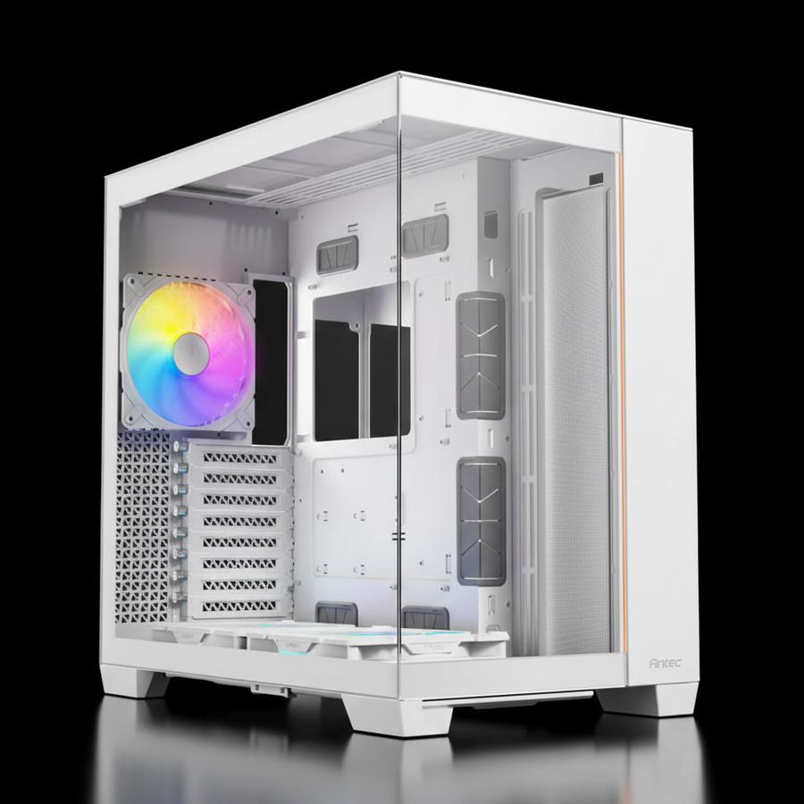 Antec C8 ARGB Gaming E-ATX Mid Tower Case – 3x 120mm ARGB Fans – Tempered Glass – White