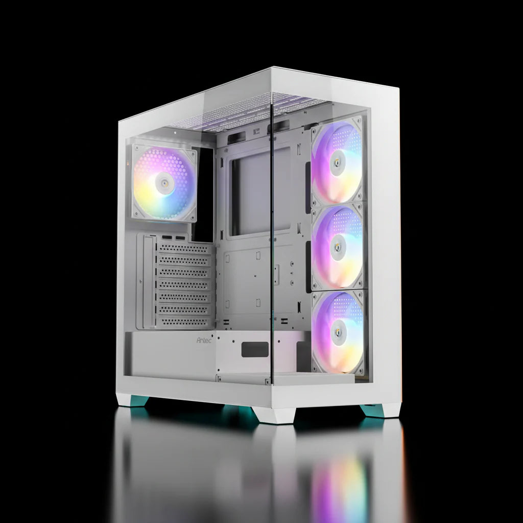 كيس  Antec CX300 ARGB بحجم Mid Tower – 4 مراوح 120mm ARGB – زجاج مقوى –  أبيض