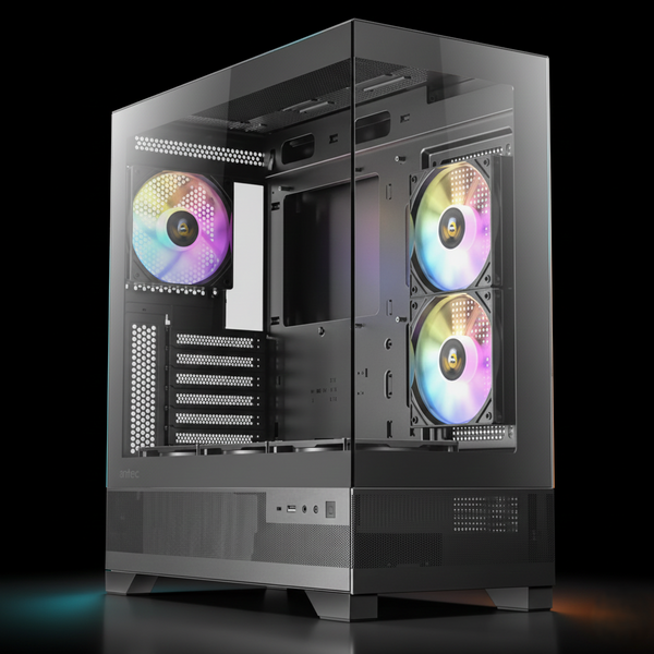 Antec CX700 ARGB Gaming ATX Mid Tower Case – 3x 120mm ARGB Fans – USB-C – Tempered Glass – Black
