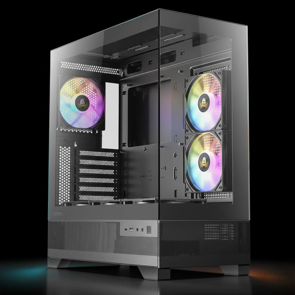 كيس  Antec CX300 ARGB بحجم Mid Tower – 4 مراوح 120mm ARGB – زجاج مقوى –  أسود