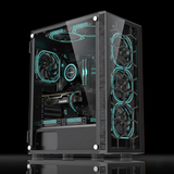 GameMax LC-YG Spectra ARGB Gaming Mid Tower Case – Mesh Front – Tempered Glass – Black