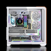 كيس  GameMax LC-WT Plus ARGB بحجم Mid Tower – زجاج مزدوج مقوى –  أبيض