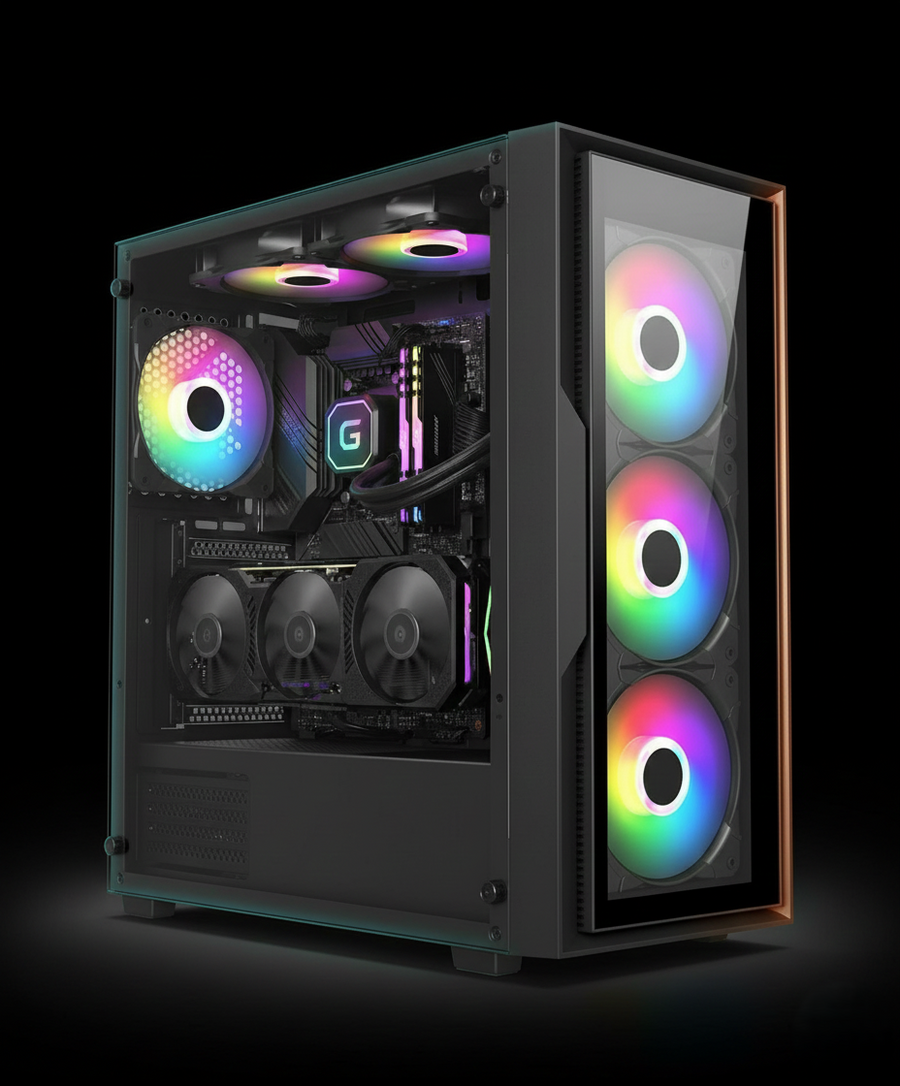 كيس  GameMax LC-TY II ARGB بحجم Mid Tower – زجاج مقوى – أسود