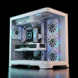 GameMax LC-TM PLUS Mid Tower Case – White – Panoramic Tempered Glass