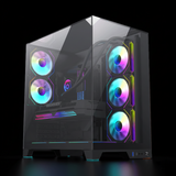 GameMax Infinity Plus ARGB Mid Tower Case – Black – 5× ARGB Fans Included