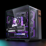 GameMax LC-WT PLUS Mid Tower Case – Black – Tempered Glass