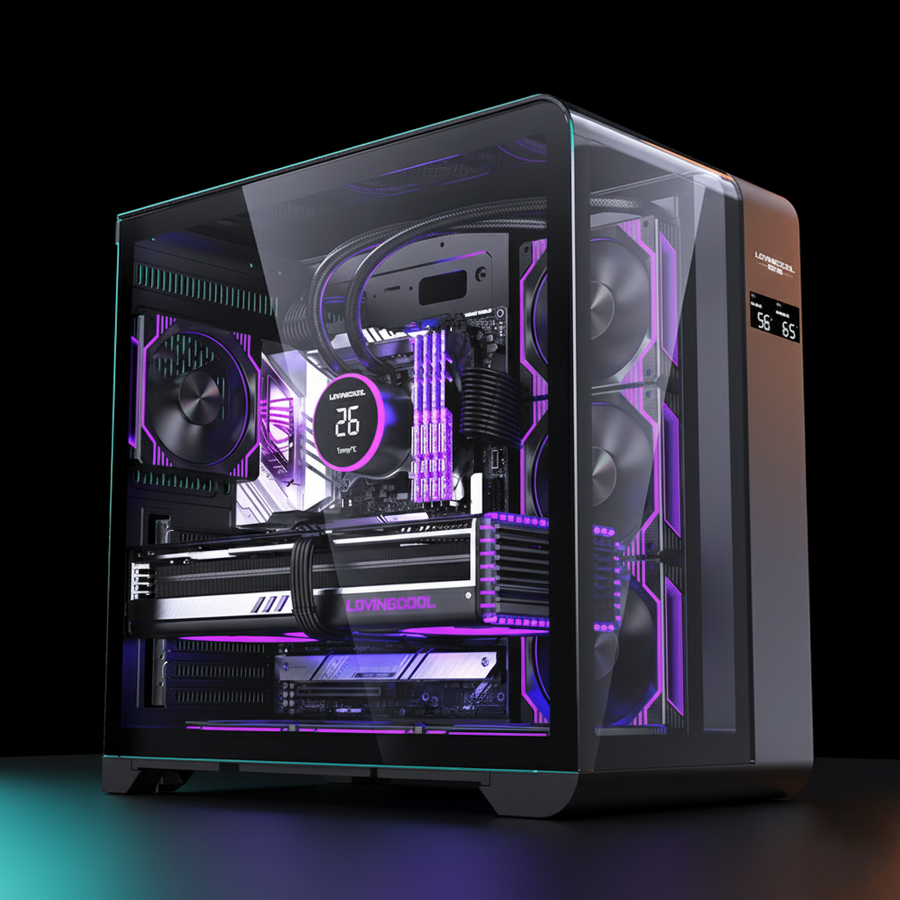 كيس GameMax LC-WT PLUS ميد تاور – أسود – زجاج جانبي