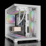 كيس GAMDIAS Aura GC10M V2 ARGB مايكرو تاور – أبيض – زجاج جانبي