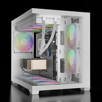 كيس GAMDIAS Aura GC10M V2 ARGB مايكرو تاور – أبيض – زجاج جانبي