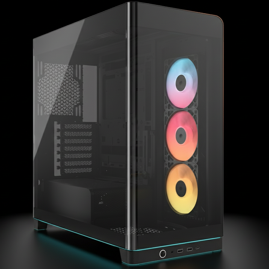 كيس Corsair FRAME 4500X – دعم E-ATX – أسود – زجاج بانورامي – منفذ USB 3.2 Type-C