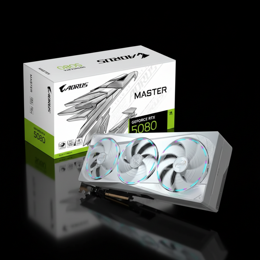 Gigabyte AORUS GeForce RTX 5080 MASTER ICE 16GB GDDR7 Graphics Card – White