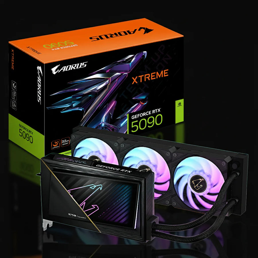 كرت شاشة Gigabyte AORUS GeForce RTX 5090 XTREME WATERFORCE – ذاكرة 32GB GDDR7