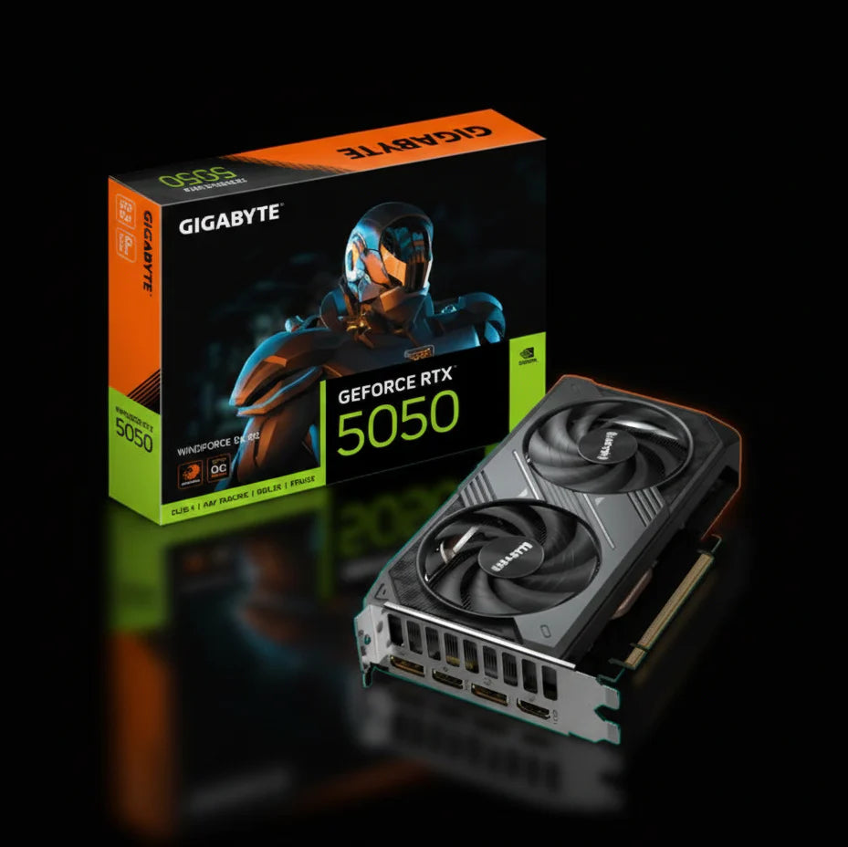 كرت شاشة Gigabyte GeForce RTX 5050 WINDFORCE OC بسعة 8 جيجابايت GDDR6