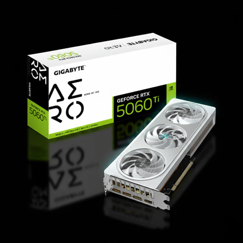 كرت شاشة Gigabyte GeForce RTX 5060 Ti AERO OC – ذاكرة 16GB GDDR7 – أبيض