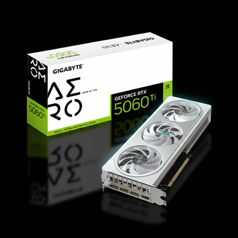 كرت شاشة Gigabyte GeForce RTX 5060 Ti AERO OC – ذاكرة 16GB GDDR7 – أبيض