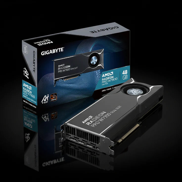 كرت شاشة احترافي Gigabyte Radeon Pro W7900 AI TOP – ذاكرة 48GB GDDR6