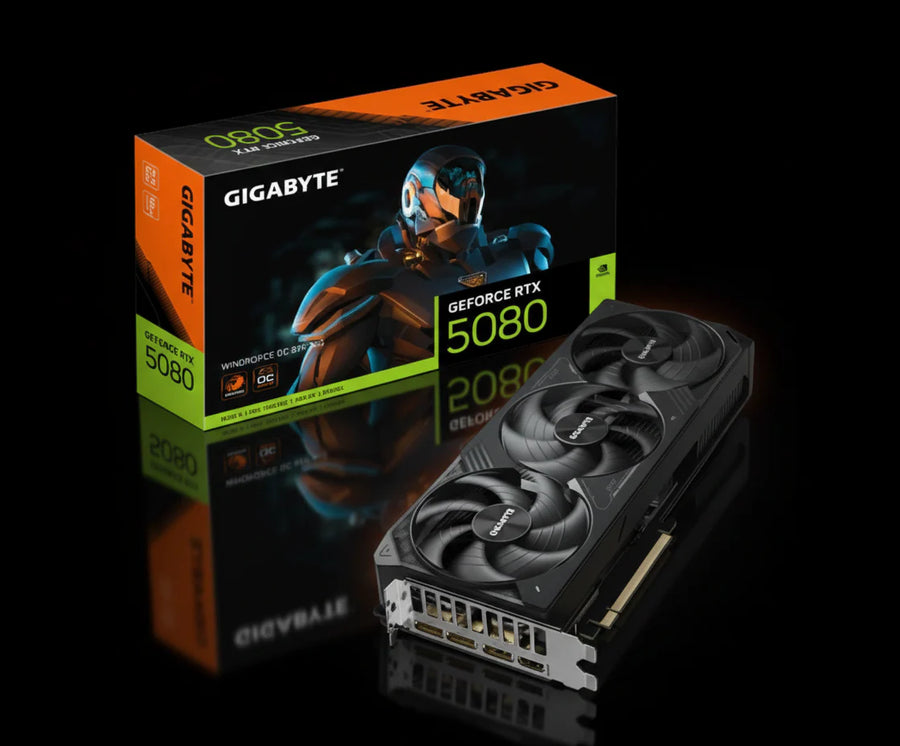 كرت شاشة Gigabyte GeForce RTX 5080 WINDFORCE OC SFF – ذاكرة 16GB GDDR7
