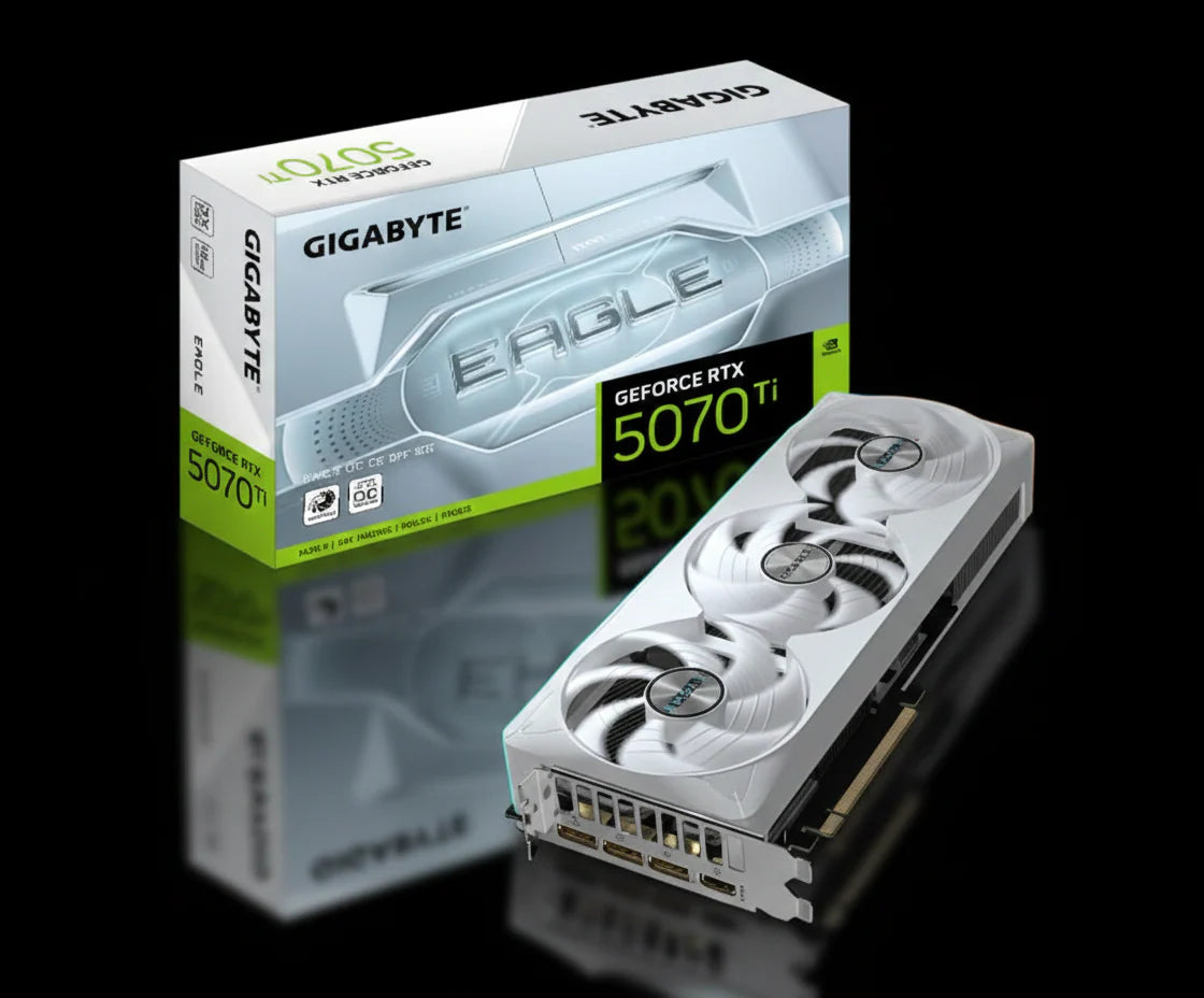 كرت شاشة Gigabyte GeForce RTX 5070 Ti EAGLE OC ICE SFF بسعة 16 جيجابايت GDDR7