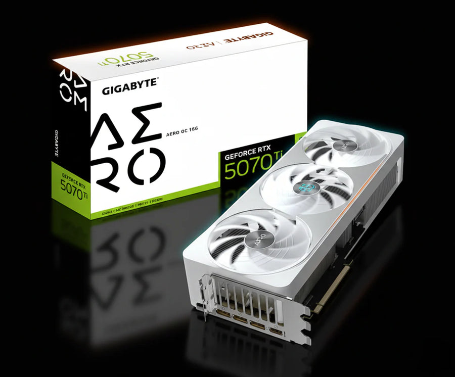 كرت شاشة Gigabyte GeForce RTX 5070 Ti AERO OC بسعة 16 جيجابايت GDDR7