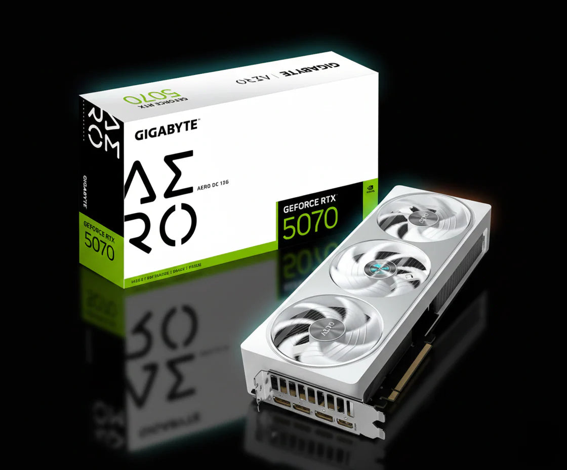 كرت شاشة Gigabyte GeForce RTX 5070 AERO OC بسعة 12 جيجابايت GDDR7