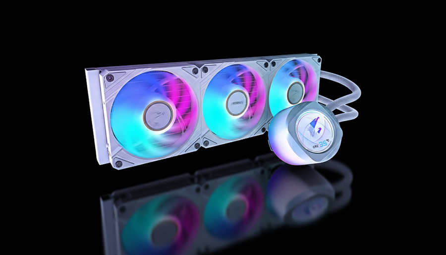 GIGABYTE AORUS Waterforce II 360 ICE AIO Liquid CPU Cooler – 360mm Radiator – ARGB – Rev. 2 – White