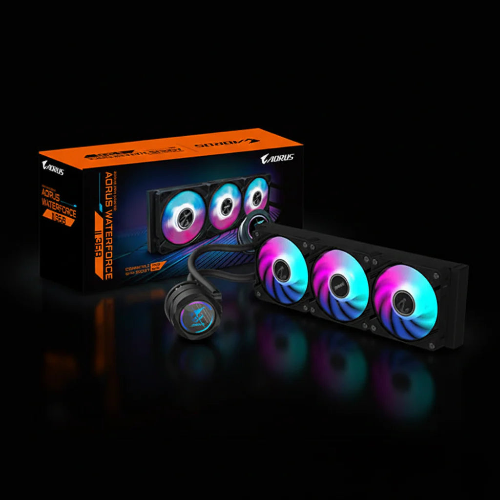 مبرد المعالج المائي GIGABYTE AORUS Waterforce II 360 AIO – رديتر 360mm – إضاءة ARGB –  (Rev.2)