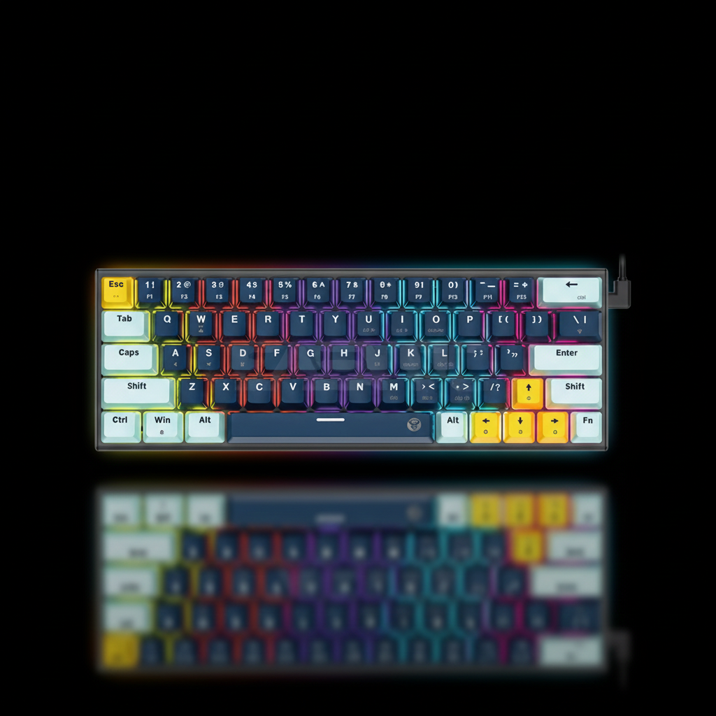 Fantech ATOM MK874 V2 63-Key Compact Gaming Keyboard – Sky Blue