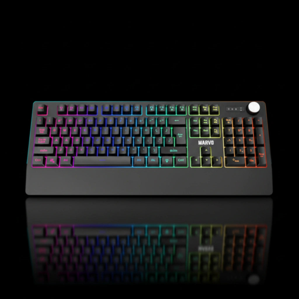 MARVO K660 Wired Gaming Keyboard – RGB Mechanical-Style Keys for PC & Laptop