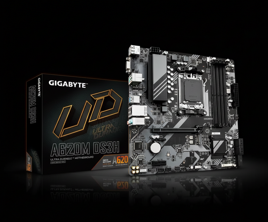GIGABYTE A620M DS3H DDR5 mATX Motherboard – AM5, PCIe 4.0 (Rev. 1.1)