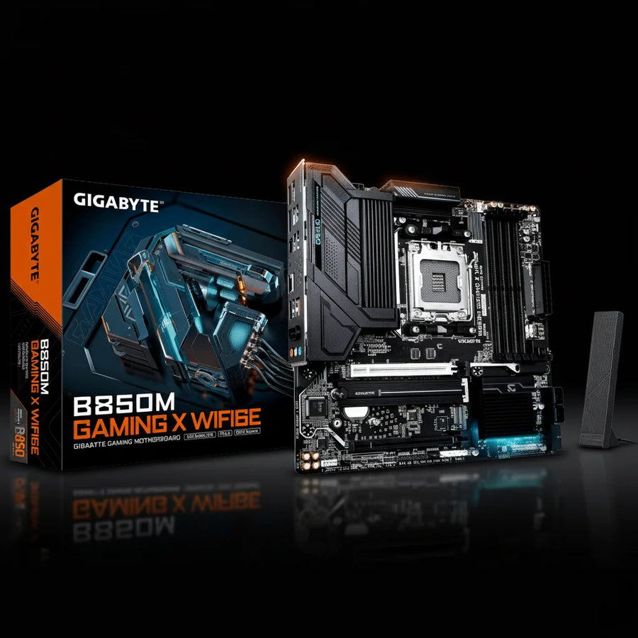 لوحة أم Gigabyte B850M GAMING X WIFI6E – مقبس AM5 – دعم DDR5 – شبكة 2.5GbE – بلوتوث – بحجم Micro-ATX