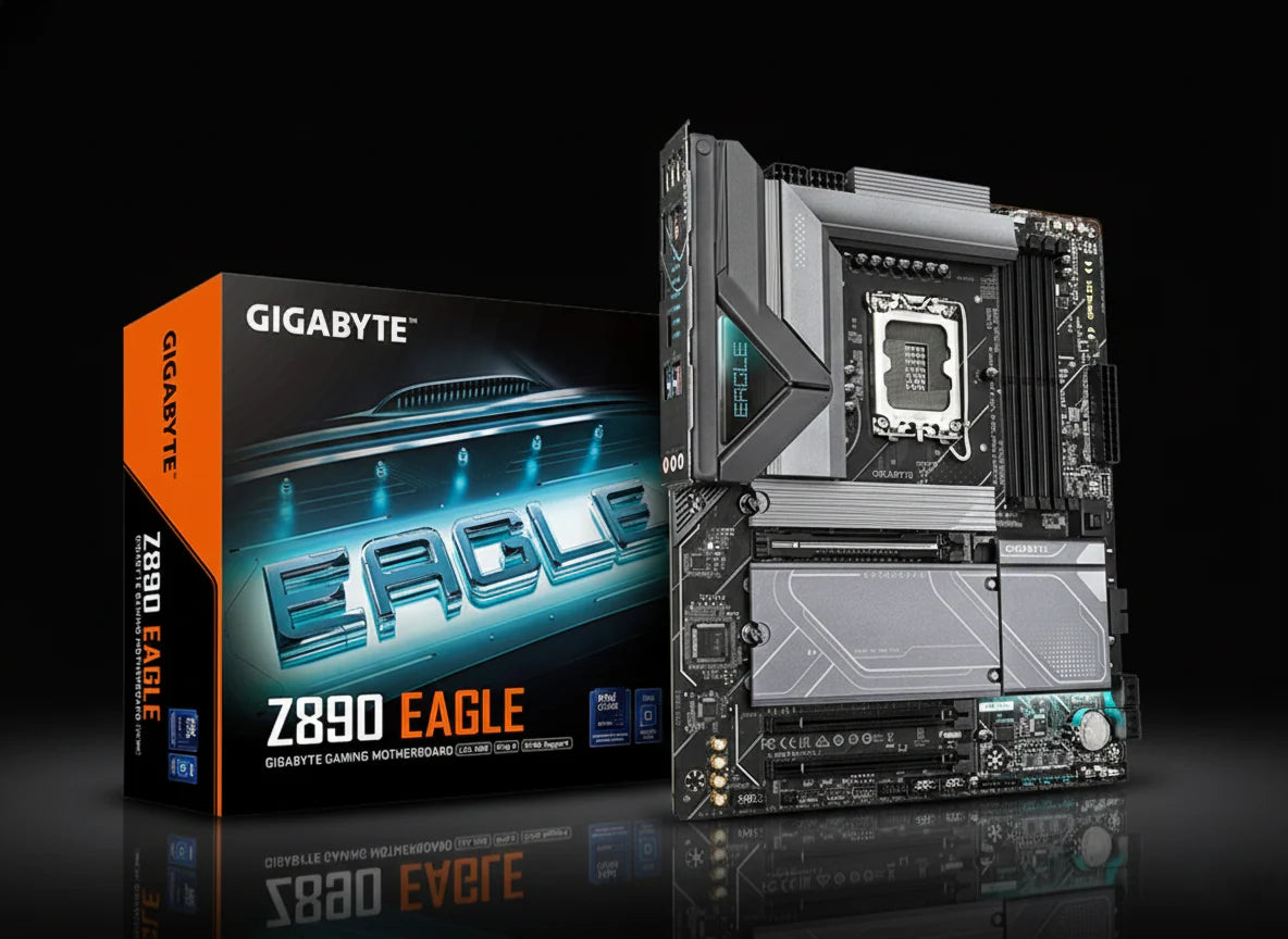 لوحة أم Gigabyte Z890 EAGLE WIFI7 – مقبس LGA1851 – دعم DDR5 – أربع فتحات M.2 – بلوتوث – بحجم ATX