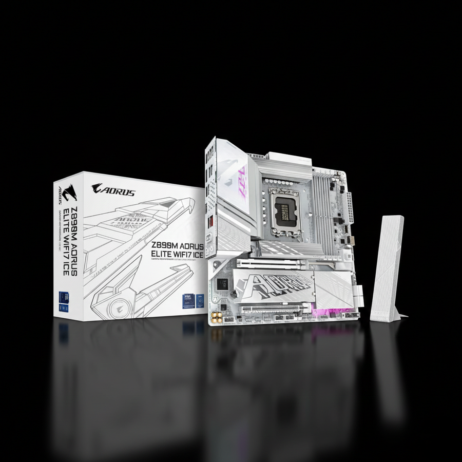 Gigabyte Z890M AORUS ELITE WIFI7 ICE Motherboard – LGA1851 – DDR5 – PCIe 5.0 – Bluetooth – ATX
