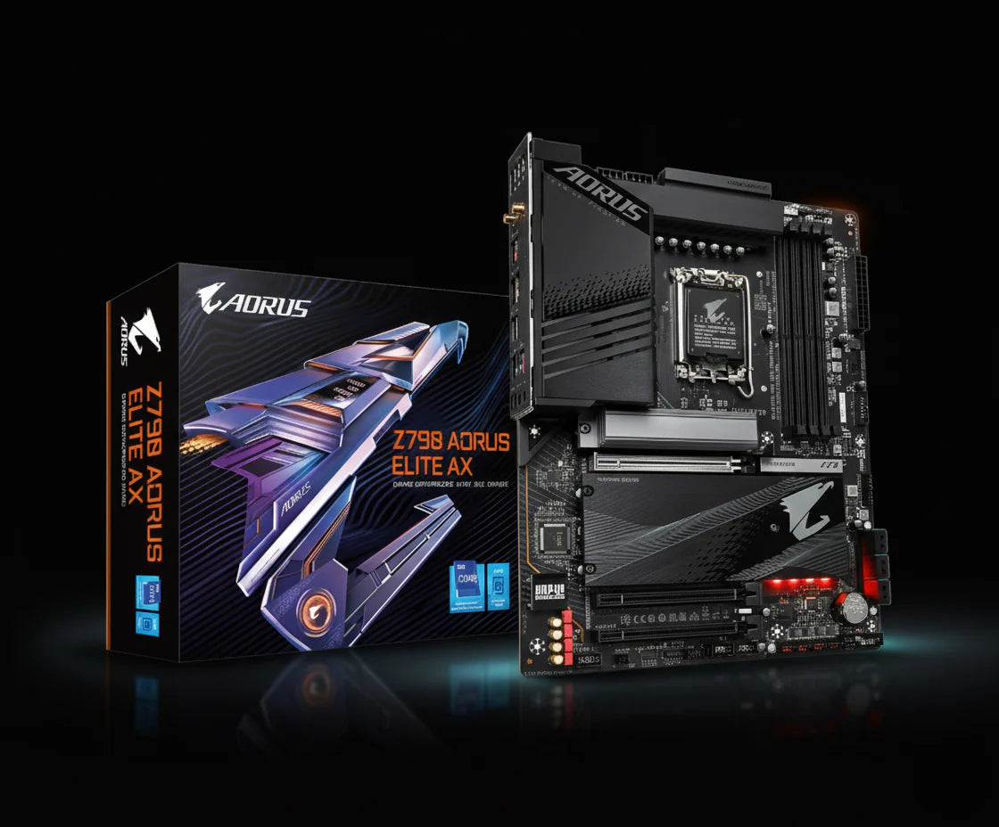 لوحة أم Gigabyte Z790 AORUS ELITE AX – مقبس LGA1700 – دعم DDR5 – WiFi 6E – شبكة 2.5GbE – بحجم ATX
