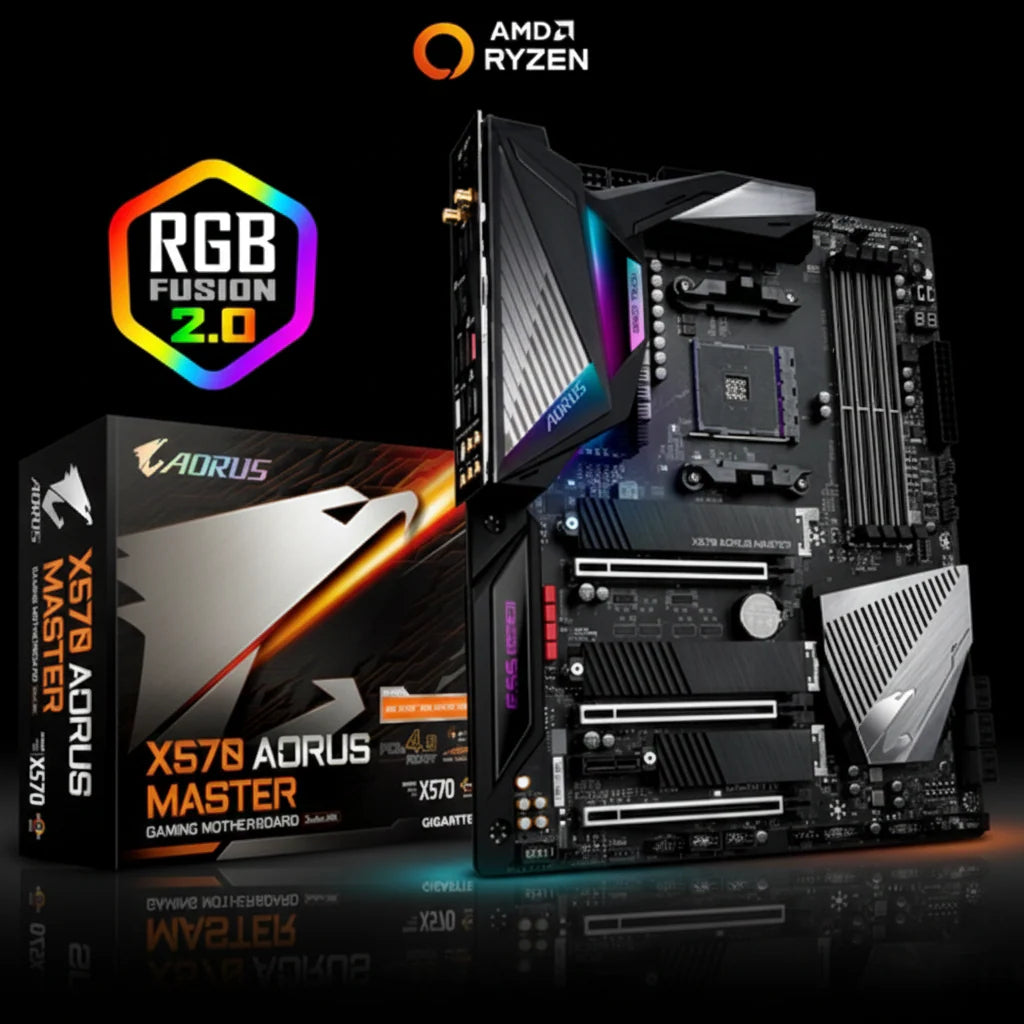 لوحة أم Gigabyte X570 AORUS MASTER – مقبس AM4 – دعم DDR4 – PCIe 4.0 – WiFi – بحجم ATX