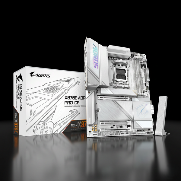 Gigabyte X870E AORUS PRO ICE Motherboard – AM5 – DDR5 – WiFi 7 – 2.5GbE LAN – ATX