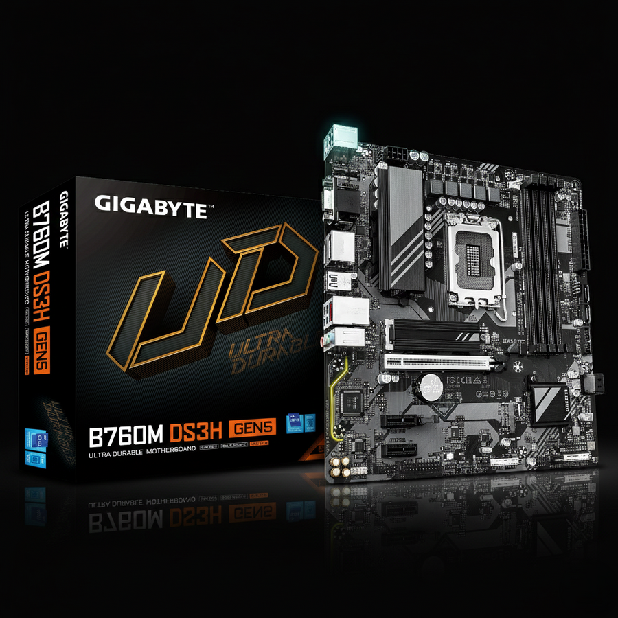 GIGABYTE B760M DS3H GEN5 DDR5 mATX Motherboard – LGA1700, PCIe 5.0