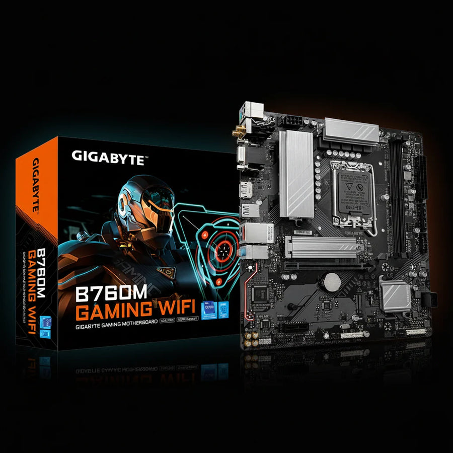 لوحة أم GIGABYTE B760M Gaming Plus WiFi بحجم mATX – تدعم DDR4 – مقبس LGA1700 – شبكة 1 GB