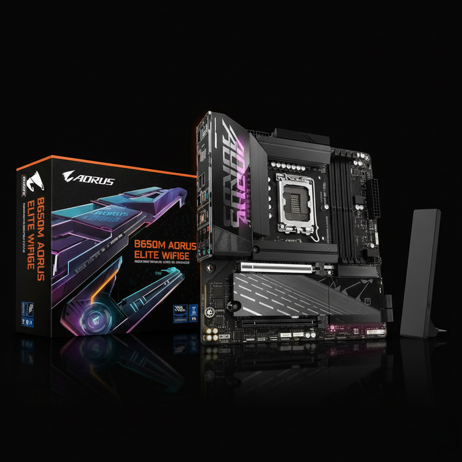 Gigabyte B860M AORUS ELITE WIFI6E Motherboard – LGA1851 – DDR5 – 2.5GbE LAN – Micro-ATX