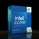 معالج Intel Core i7-14700K إصدار Tray بعدد 20 نواة و28 خيط معالجة بتردد يصل إلى 5.6 جيجاهرتز – طاقة قصوى 253 واط – مقبس LGA1700 – معامل ضرب مفتوح – مزود برسوميات Intel UHD 770