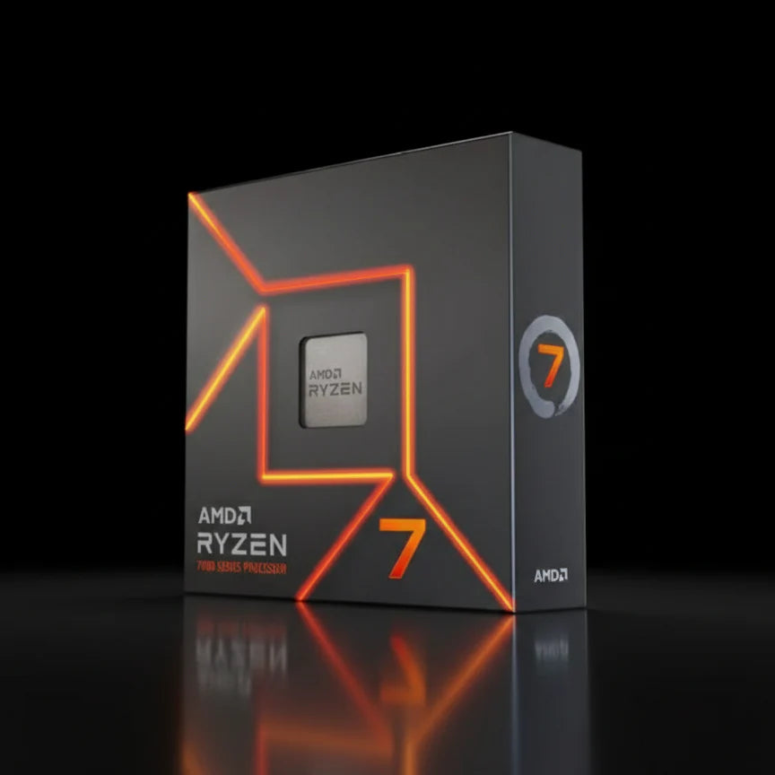 معالج AMD Ryzen 7 7700X بعدد 8 أنوية و16 خيط معالجة بتردد يصل إلى 5.4 جيجاهرتز – معمارية Zen 4 – مقبس AM5