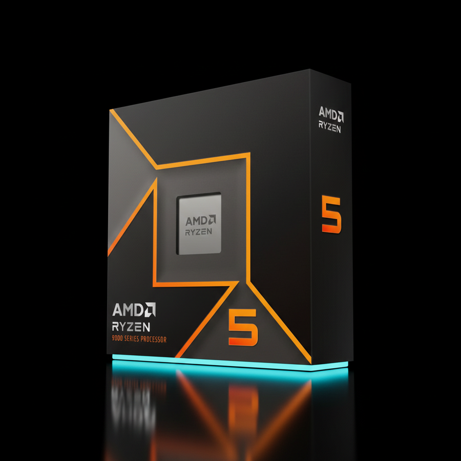 معالج AMD Ryzen 5 9600X بعدد 6 أنوية و12 خيط معالجة بتردد يصل إلى 5.4 جيجاهرتز – معمارية Zen 5 – مقبس AM5