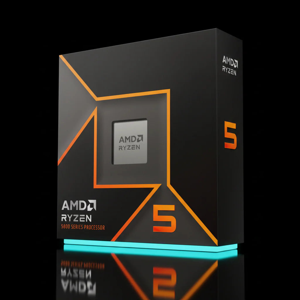 معالج AMD Ryzen 5 9500F بعدد 6 أنوية و12 خيط معالجة بتردد يصل إلى 5.0 جيجاهرتز – معمارية Zen 5 – مقبس AM5