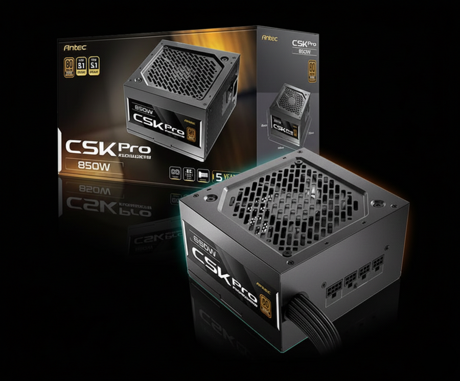 مزود طاقة Antec CSK 850 PRO بقدرة 850 واط – ATX – شهادة 80+ Bronze – جاهز لمعيار ATX 3.1 – شبه معياري (Semi-Modular)