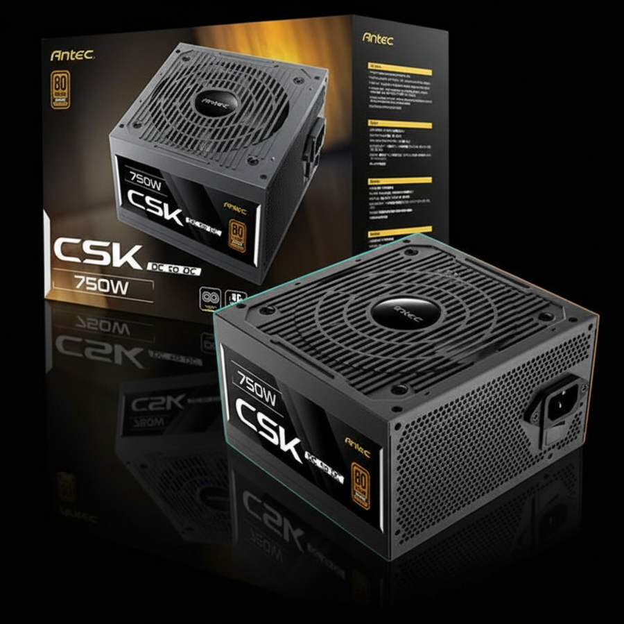 مزود طاقة Antec CSK 750 DC بقدرة 750 واط – ATX – شهادة 80+ Bronze – تقنية DC-to-DC – غير معياري (Non-Modular)