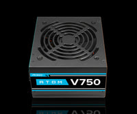 مزود طاقة Antec ATOM V750 بقدرة 750 واط – ATX – Active PFC – مروحة صامتة 120 مم – غير معياري (Non-Modular) – شهادة 80+
