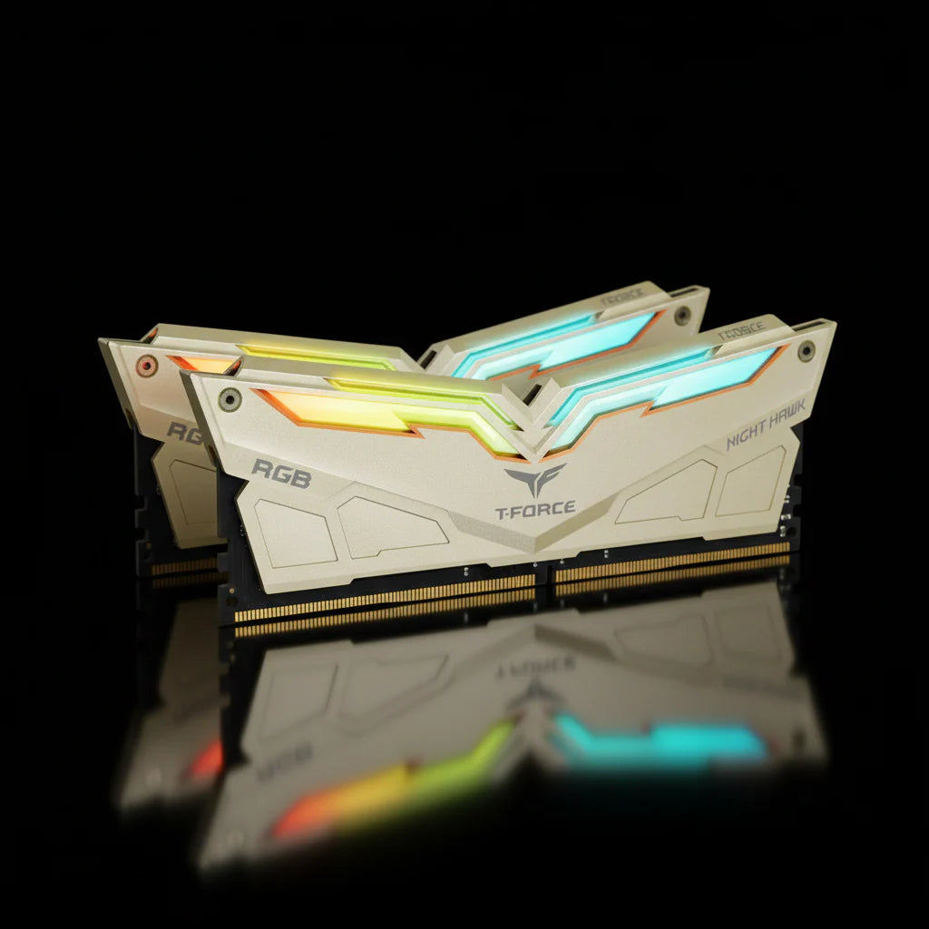 TeamGroup T-Force Night Hawk RGB Gold 16GB (2x8GB) DDR4 3600MHz CL18 Desktop Memory Kit