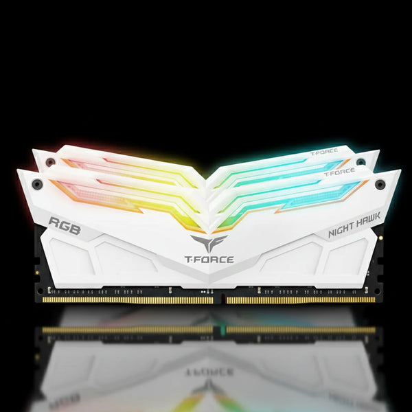 TeamGroup T-Force Night Hawk RGB White 16GB (2x8GB) DDR4 3600MHz CL18 Desktop Memory Kit