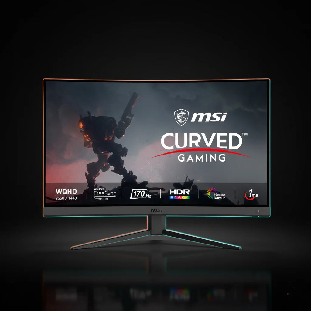MSI Optix G27CQ4 E2 شاشة ألعاب 27 بوصة منحنية QHD VA – 170 هرتز – 1 مللي ثانية