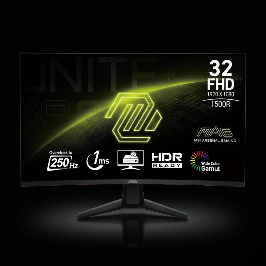 MSI MAG شاشة ألعاب 32 بوصة منحنية FHD – 250 هرتز – 1 مللي ثانية